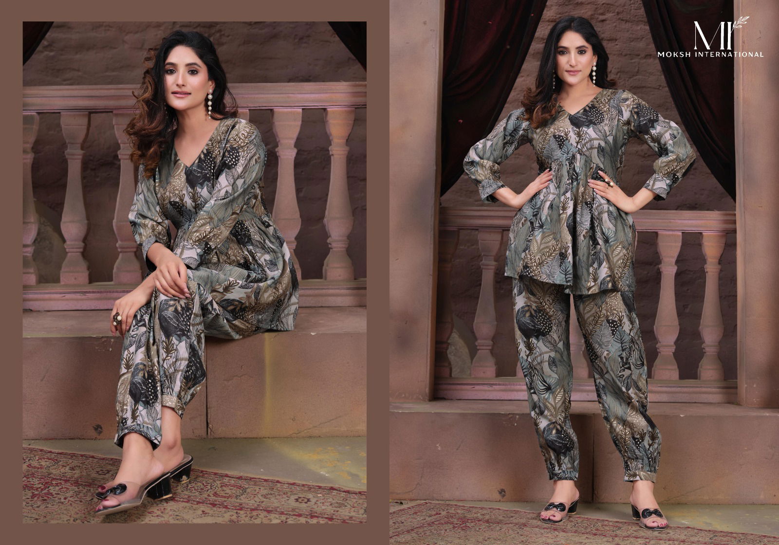 Moksh Co Ord Moon Premium Chanderi Kurti Bottom Catalog
